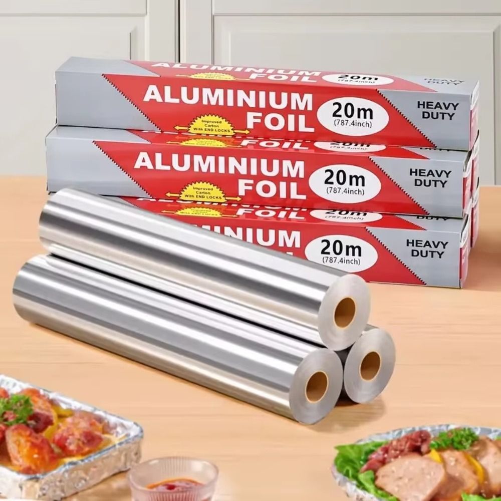 Kitchen Paper For Baking - 使い捨て錫箔紙キッチンベーキングアルミ箔ロール紙エアフライヤーオーブン食品グレードバーベキューベーキングツール 5 メートル/10 メートル/20 メートル