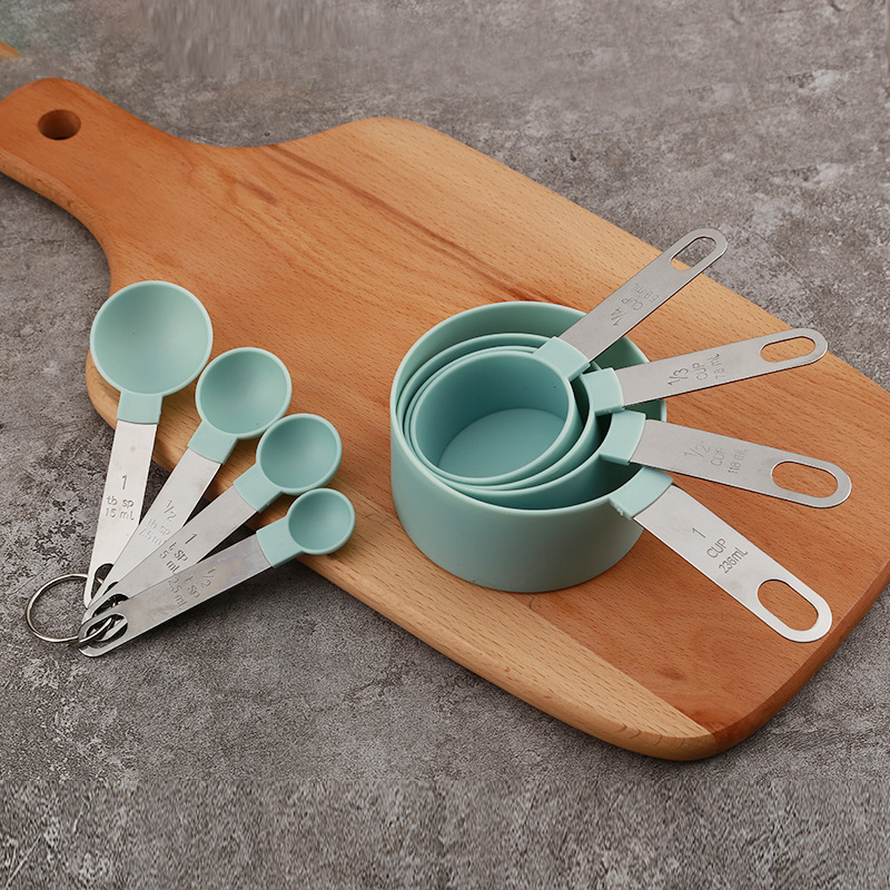 Kitchen Baking Utensil Set - 8 個計量カップスプーンセットベーキングケーキペストリー調理器具ステンレス鋼ハンドルキッチンツールアクセサリーガジェット
