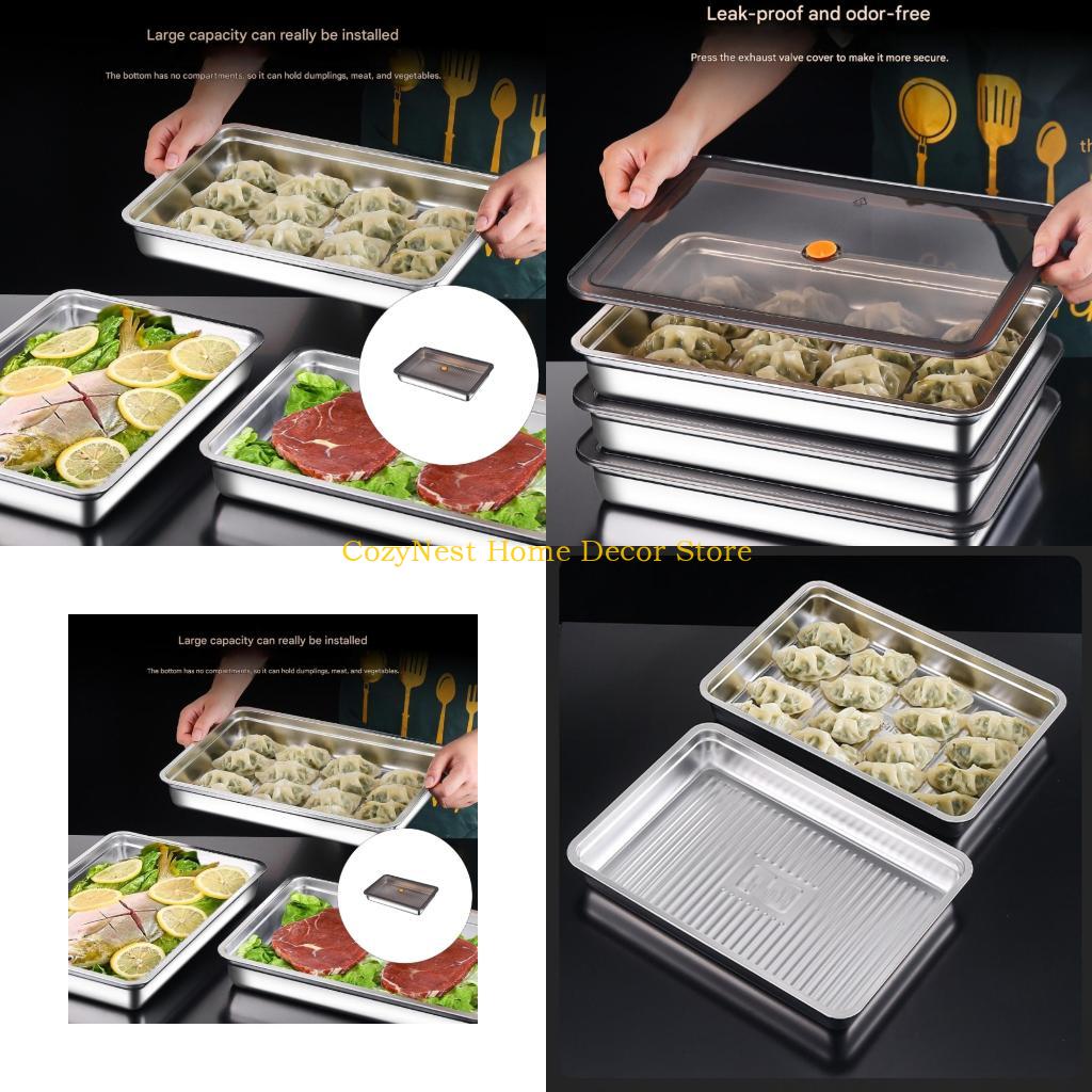 Kitchen Baking Storage Containers - 92MF ステンレス鋼多目的キッチントレイコンテナ食品保存ベーキングとサービング用