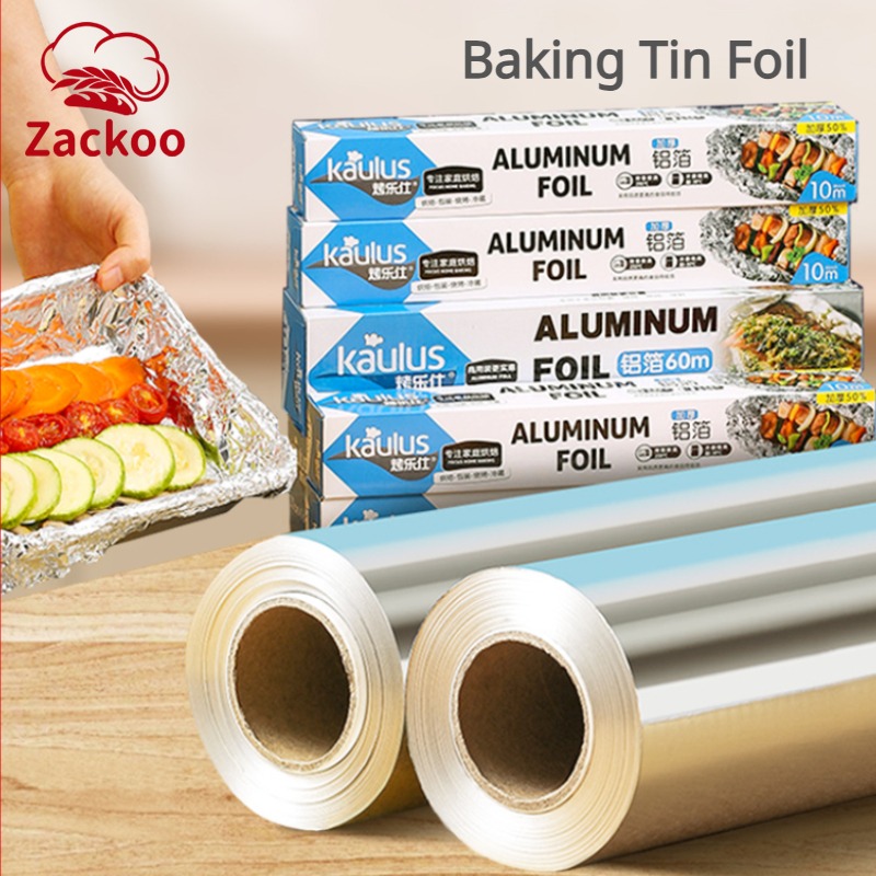 Kitchen Paper For Baking - Zackoo 10/20/40 メートルアルミ箔ベーキングラップ使い捨てノンフライヤーオーブンバーベキューブリキ箔食品グレードの油紙キッチンケータリングブリキ