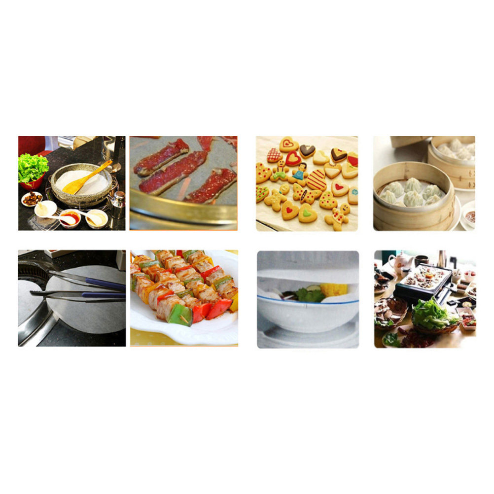 Kitchen Paper For Baking - 50枚入り バーベキューペーパー ノンスティック 丸型ベーキングライナー 直径23cm BBQ耐油紙