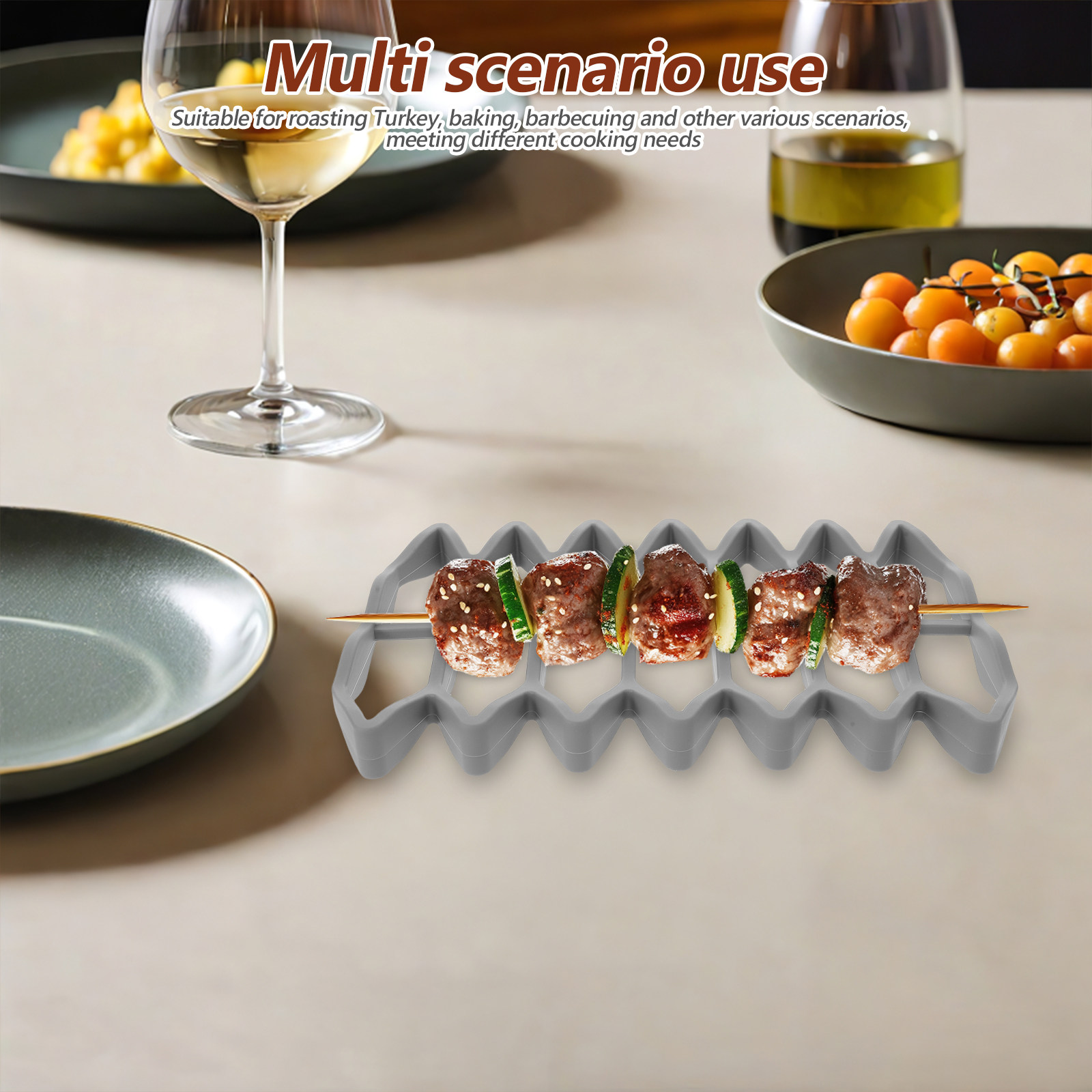 Kitchen Baking Pan - 2個セット シリコン製オーブンロースティングラック ノンスティックグリルラック 油切り用ベーキングパンクーラー ターキー・チキンロースト用 キッチン用