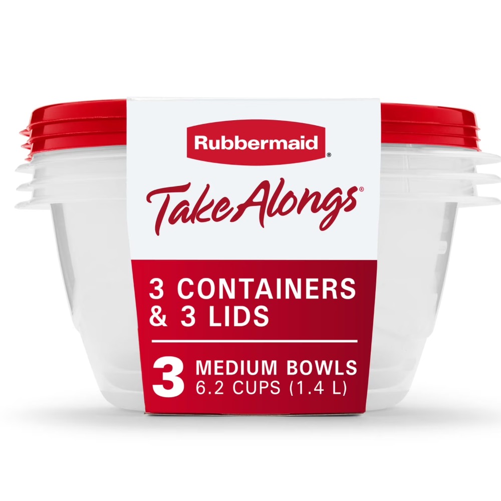 Kitchen Baking Storage Containers - 蓋付き大型丸型食品保存容器、3個セット、各容量6.2カップ、キッチンパントリー整理用のエアロック式鮮度保持シール、食事の準備、残り物、乾物、スナック、製菓材料に最適、耐久性あり