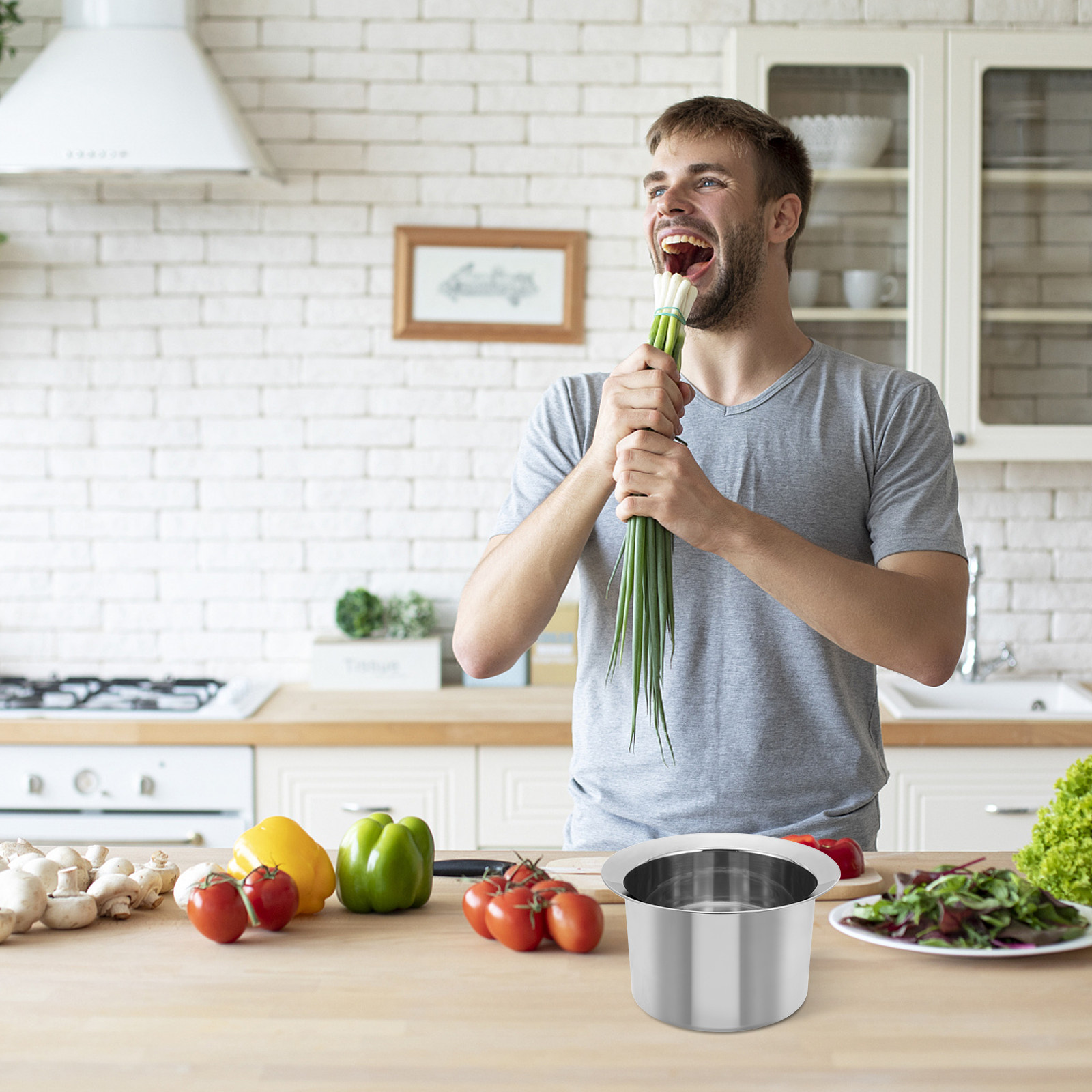 Kitchen Baking Storage Containers - ステンレス製オイルボウル 多機能キッチンオイル貯蔵タンク 家庭用油受け容器 ミキシングボウル 調理・ベーキングツール