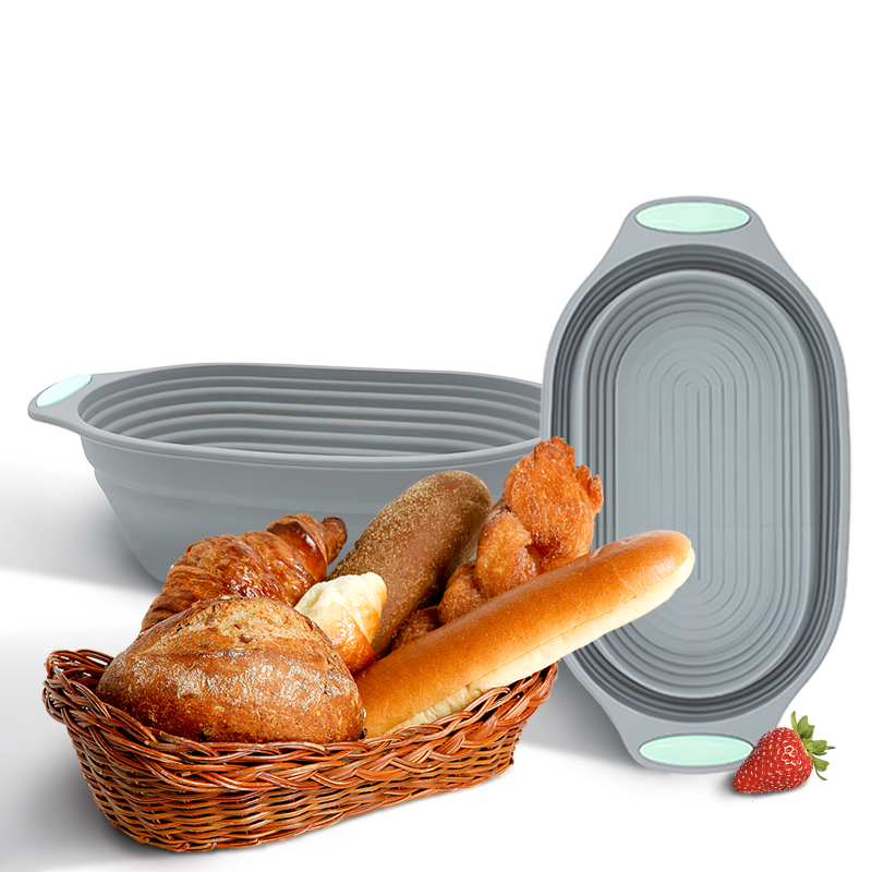Kitchen Baking Tools - 1PC シリコン製折りたたみ式バヌトンパン発酵バスケット - サワー種パン焼き用ボウル 食品グレードのキッチンアクセサリー