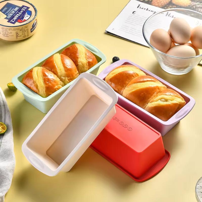 Kitchen Baking Pan - 1/4個入り 家庭用 長方形 シリコンモールド キャンディ トースト型