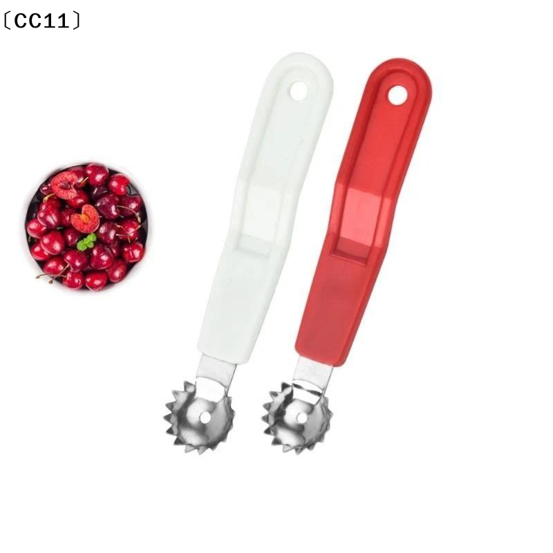 Kitchen Baking Tools - 1/4個入り チェリーピッターツール ステンレススチールヘッド 滑り止めハンドル 家庭用キッチン ベーキング