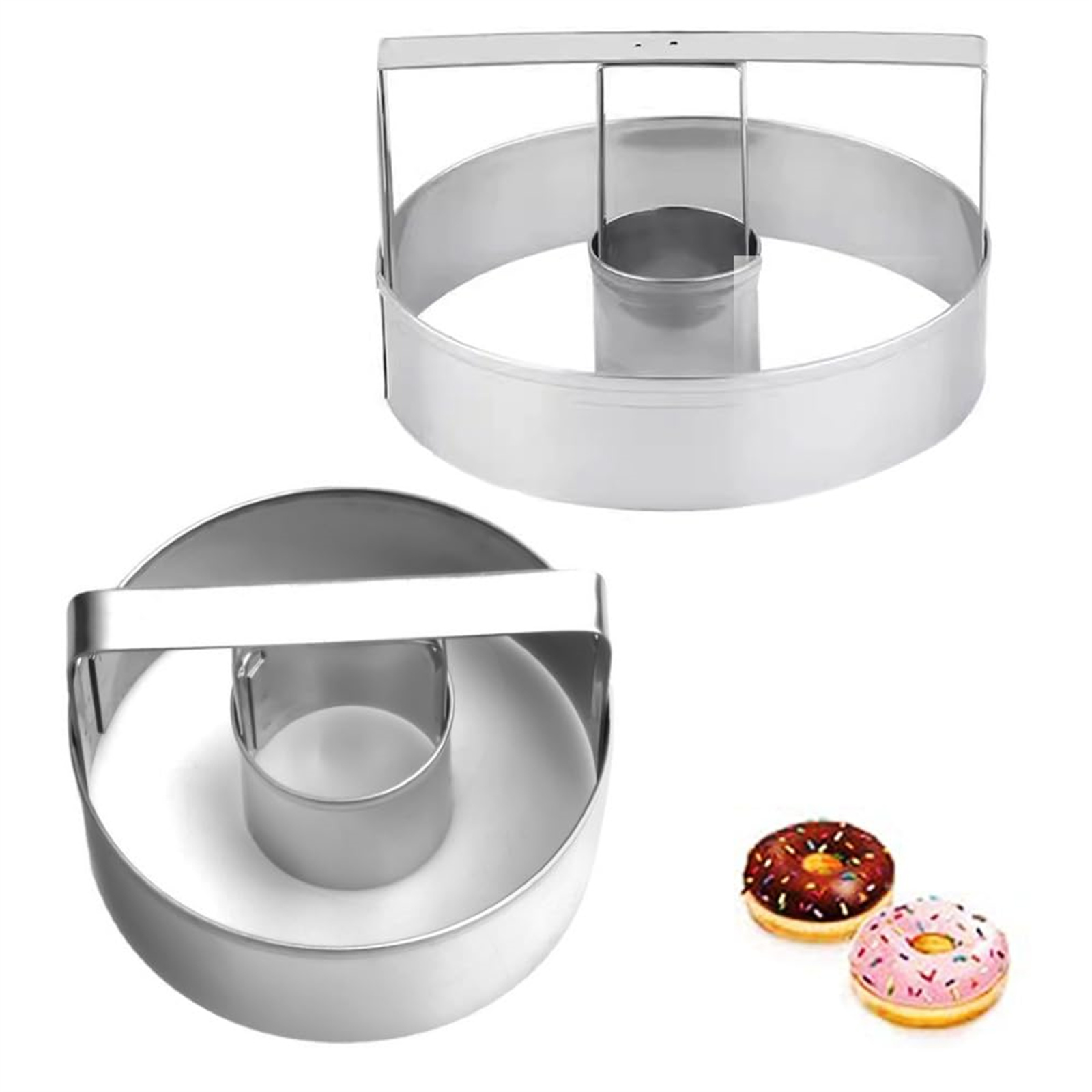 Cookie Cutter Set - ステンレス鋼クッキーカッターキッチンベーキングラウンドドーナツ型日常耐久性のある多機能ベーキング型ホームDIYデザートツール