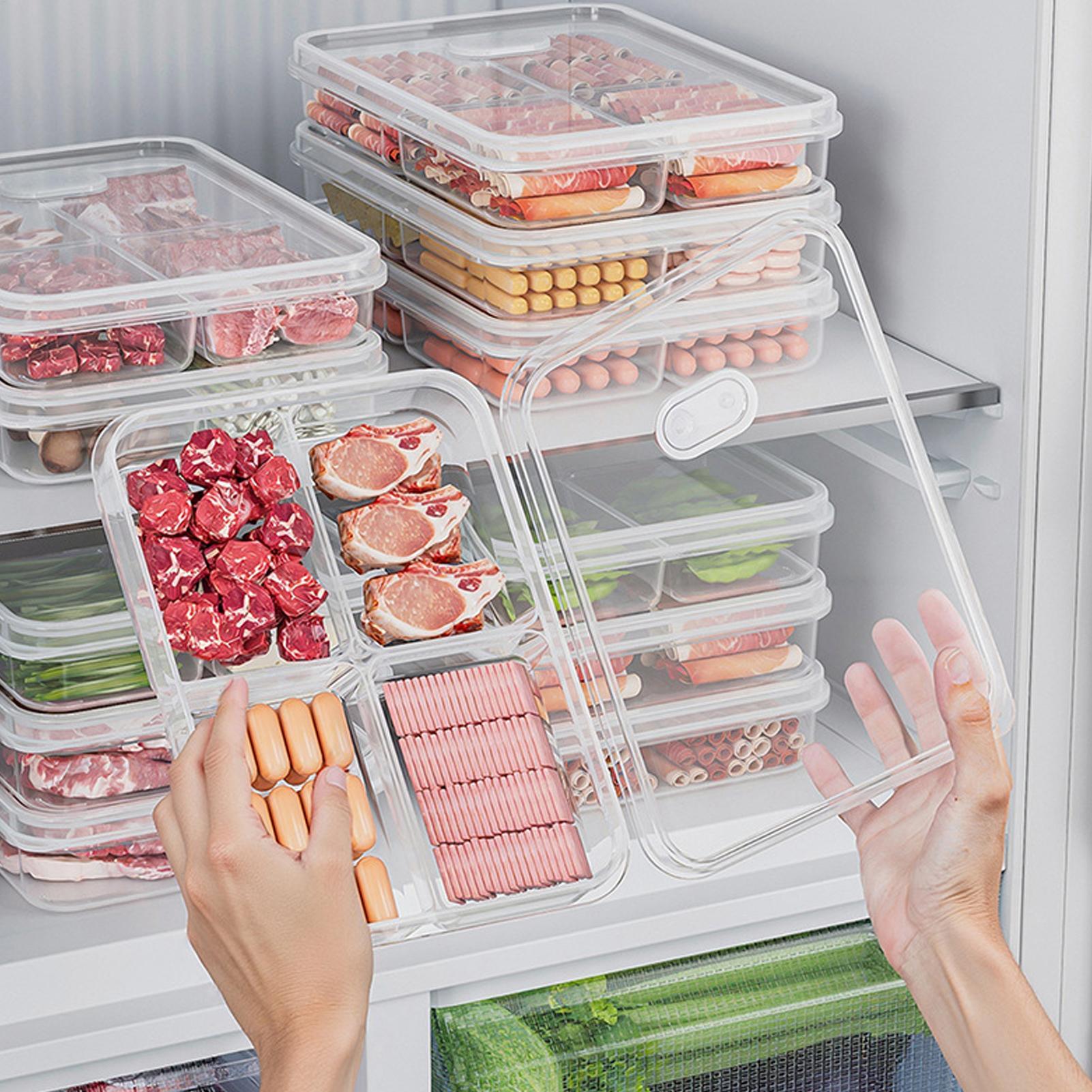 Kitchen Zo - 1PC 冷蔵庫収納ボックス肉野菜鮮度保持収納ボックス透明食品保存ボックスキッチンオーガナイザーボックス