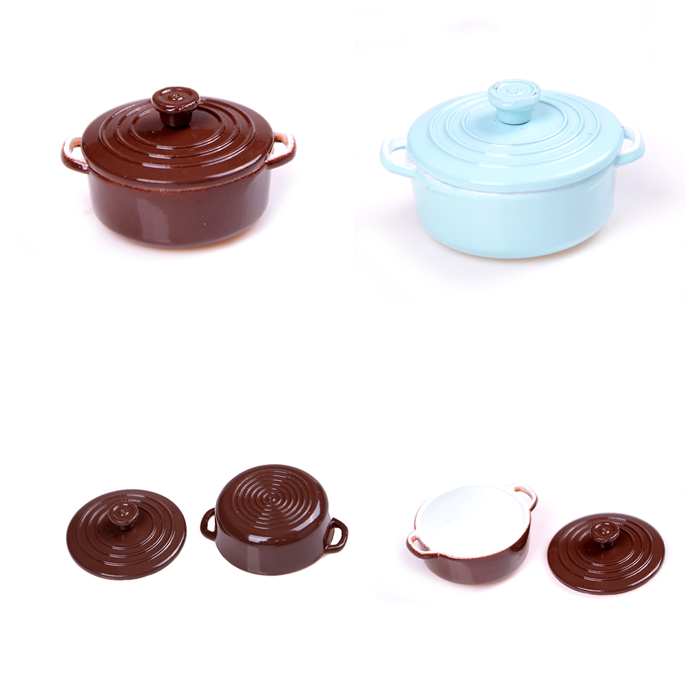 Kitchen Baking Utensil Set - ドールハウス用ミニチュアキッチン用品,1:12スケール,蓋付きミニポット,ドールハウス用アクセサリー,キッチンおもちゃ