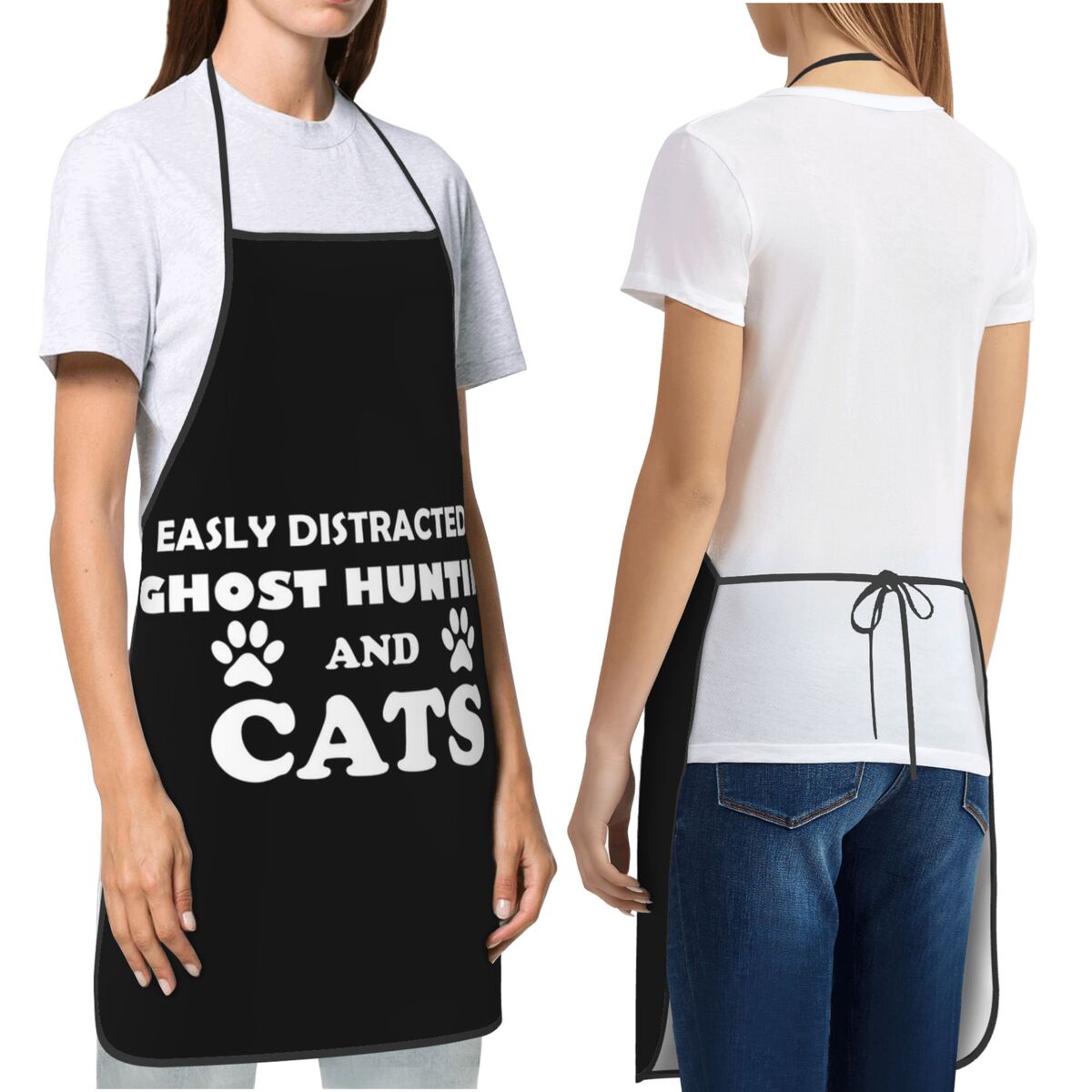 Kitchen Baking Essentials - ゴーストハンティングや猫に気をとられやすい エッセンシャル Tシャツ エプロン シェフ クッキング