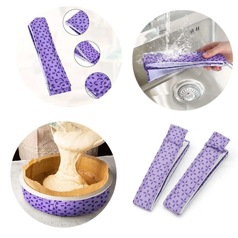 Kitchen Baking Essentials - ケーキパン用プロフェッショナルベイクストリップ水分保持プロテクターベルト均一レベルベーキングエイド - 必須のキッチンツール
