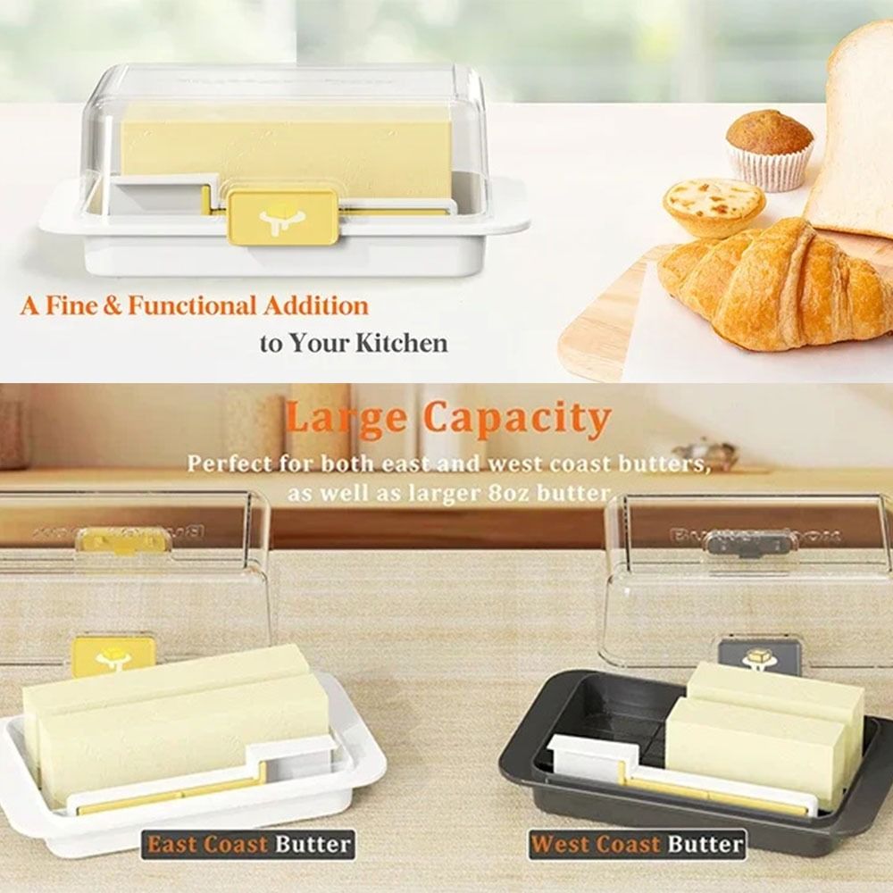 透明な蓋付きバター保存ボックス 防塵 再利用可能 バタースラ - Kitchen Baking Storage Containers のレビューと価格