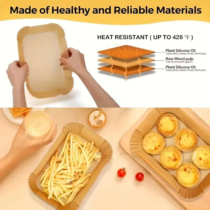 使い捨てエアフライヤーライナー、ノンスティックパーチメントペ - Kitchen Baking Essentials のレビューと価格