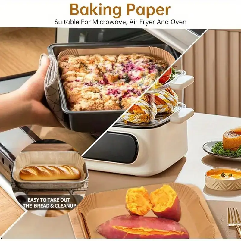 使い捨てエアフライヤーライナー、ノンスティックパーチメントペ - Kitchen Baking Essentials のレビューと価格
