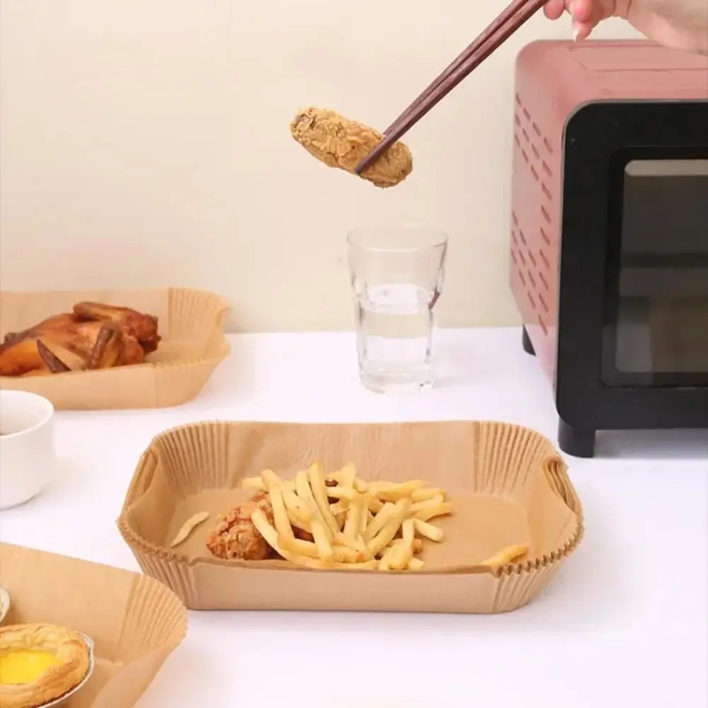 50/100 個使い捨てエアフライヤー紙長方形キッチンベーキ - Kitchen Paper For Baking のレビューと価格