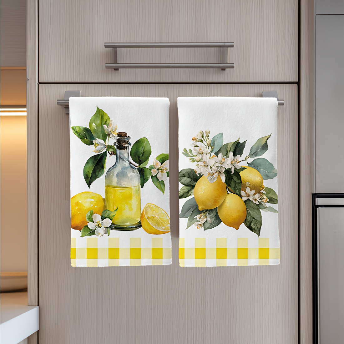 2枚セット、レモン花柄キッチンタオル、最高のキッチンタオル、 - Kitchen Baking Essentials のレビューと価格