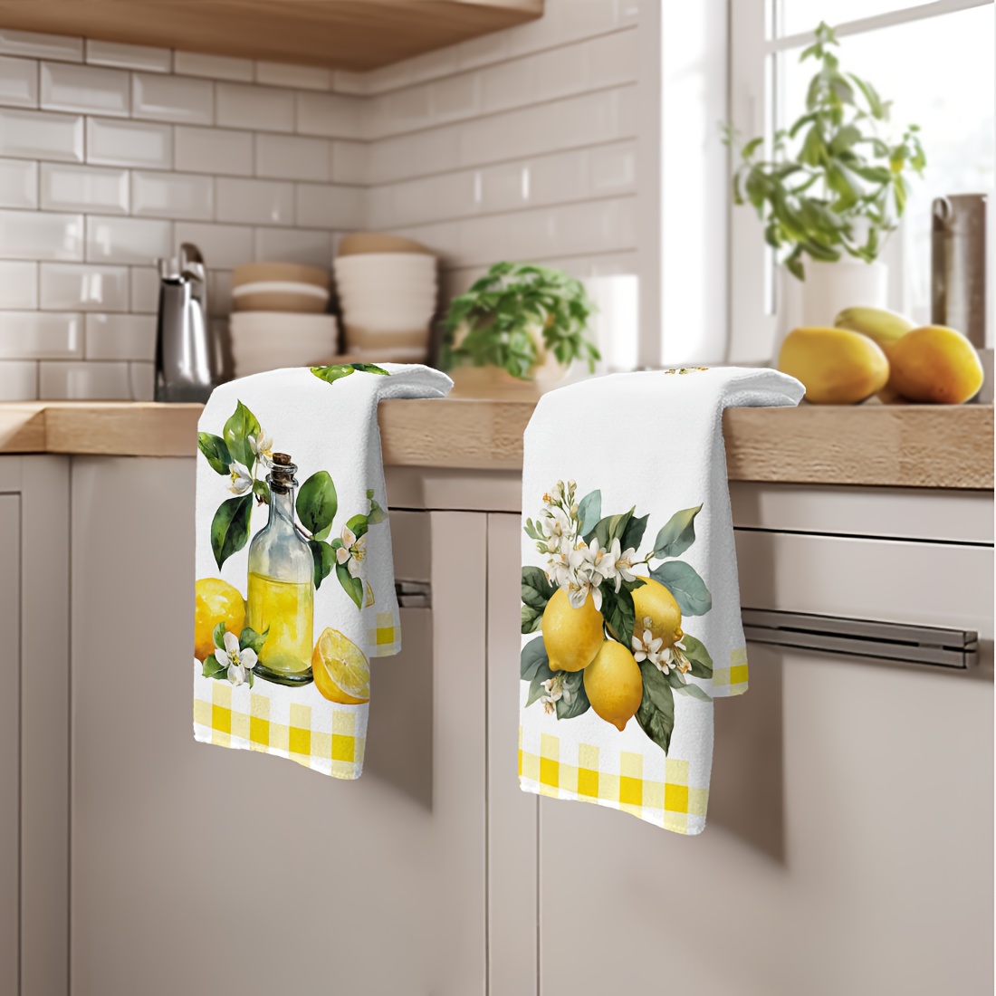 2枚セット、レモン花柄キッチンタオル、最高のキッチンタオル、 - Kitchen Baking Essentials のレビューと価格