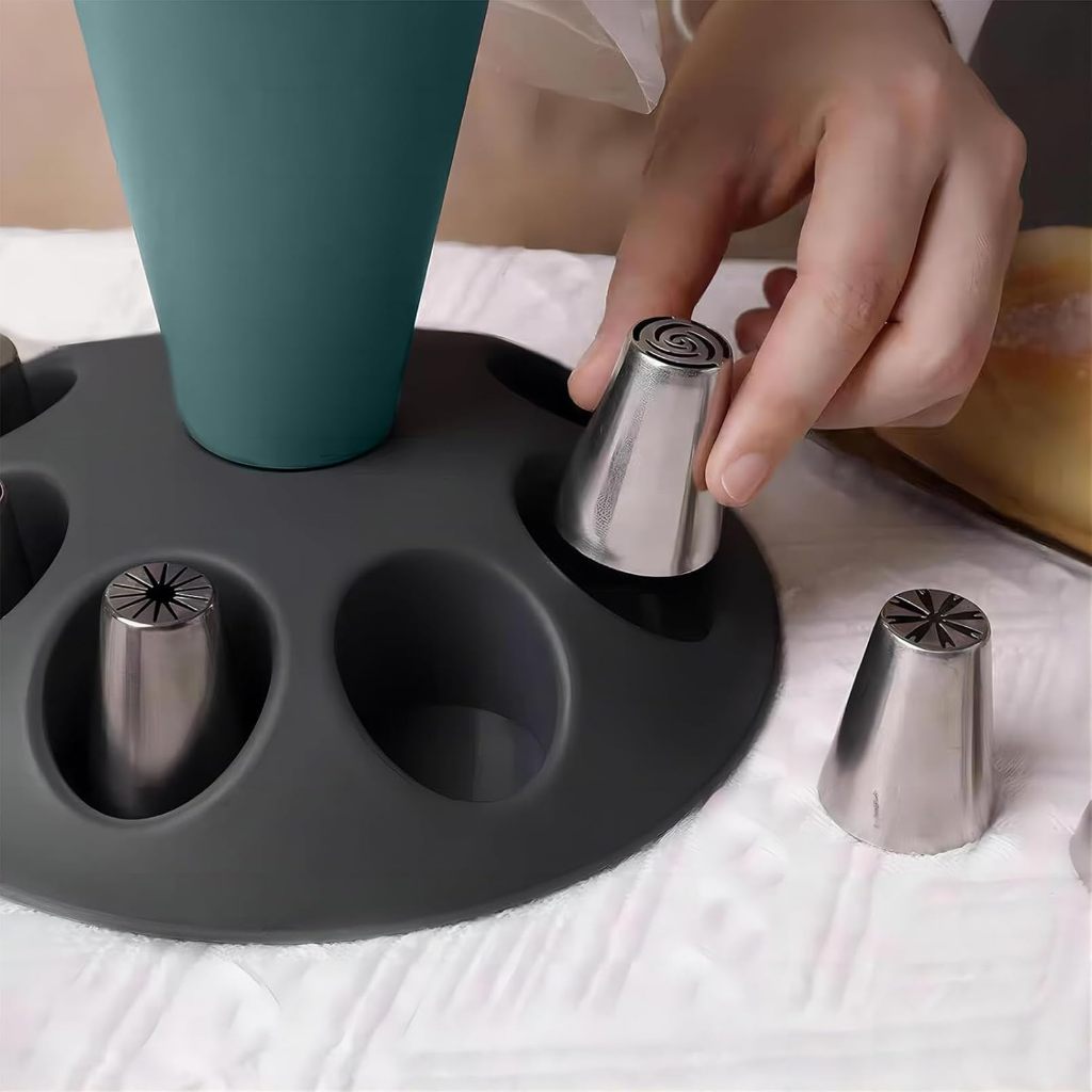 1 個ケーキデコレーションパイピングバッグチップホルダー付き - Kitchen Baking Tools のレビューと価格