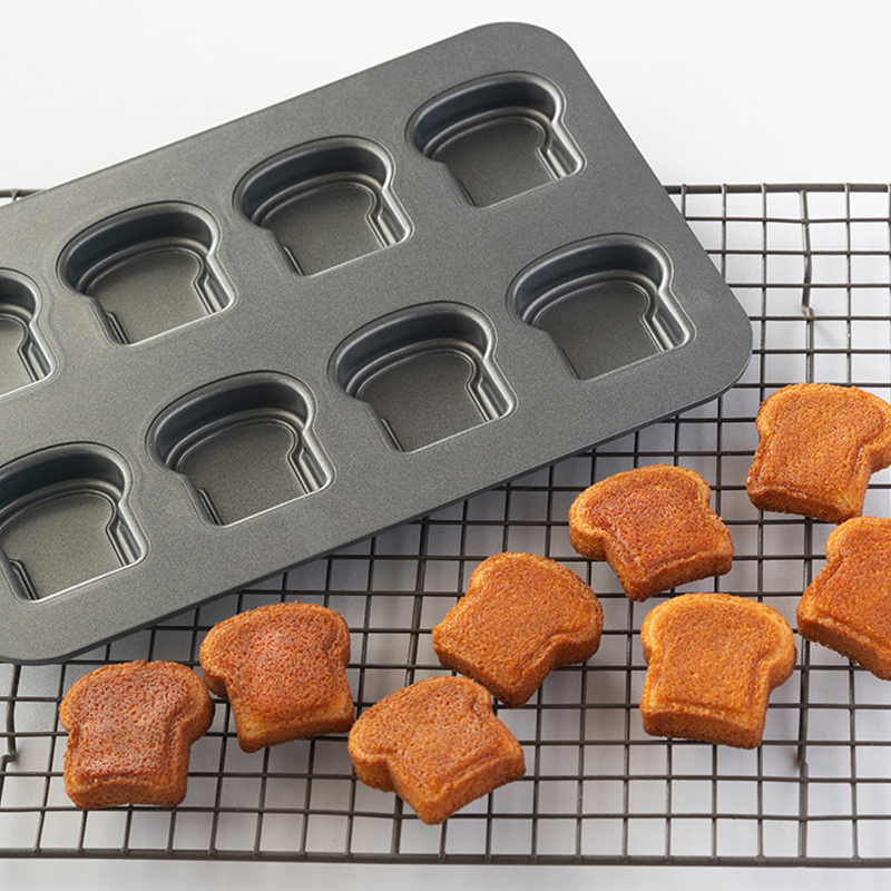 8 空洞トーストパンパターン炭素鋼ケーキ型マドレーヌマフィン - Kitchen Baking Pan のレビューと価格