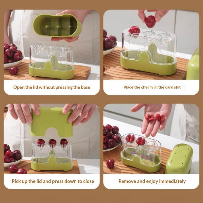 マルチスロットチェリー＆オリーブピッター ワンタッチ高速操作 - Kitchen Baking Tools のレビューと価格