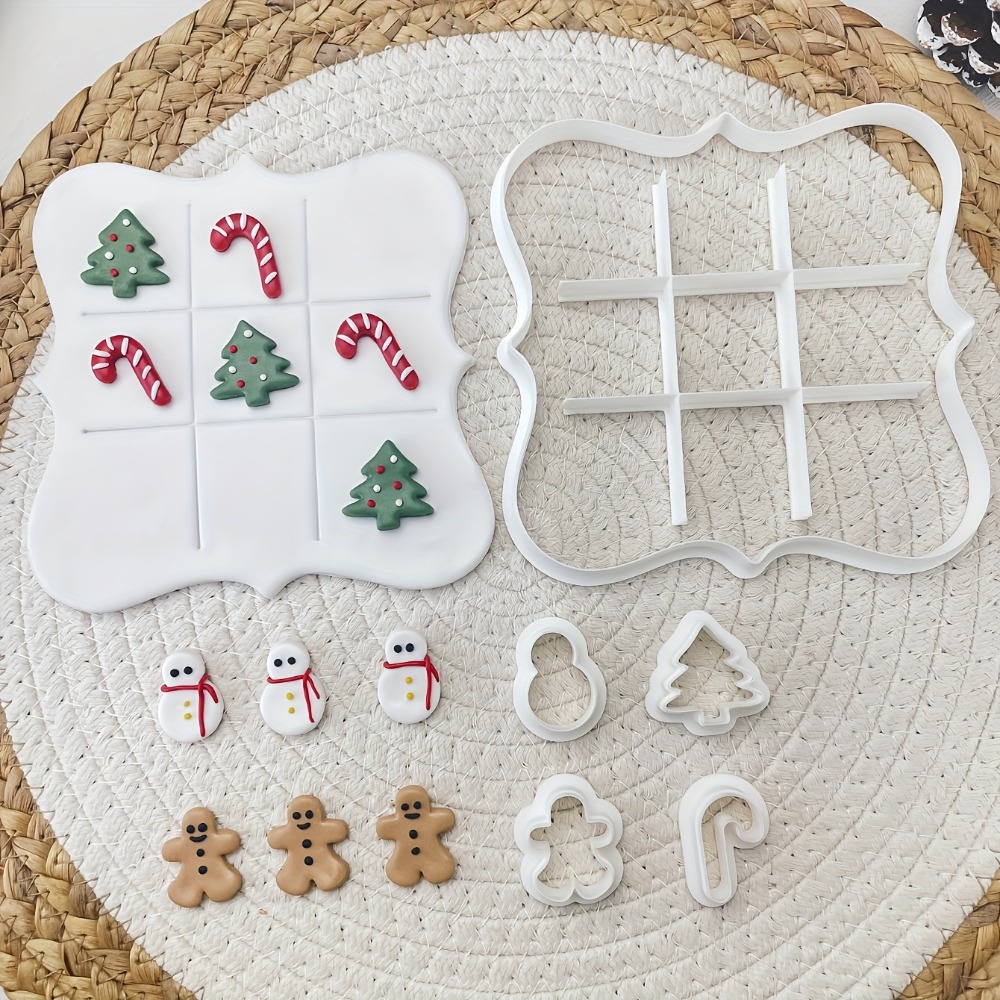 6個入りクリスマスティックタックトーコッキーカッターセット、 - Cookie Cutter Set のレビューと価格