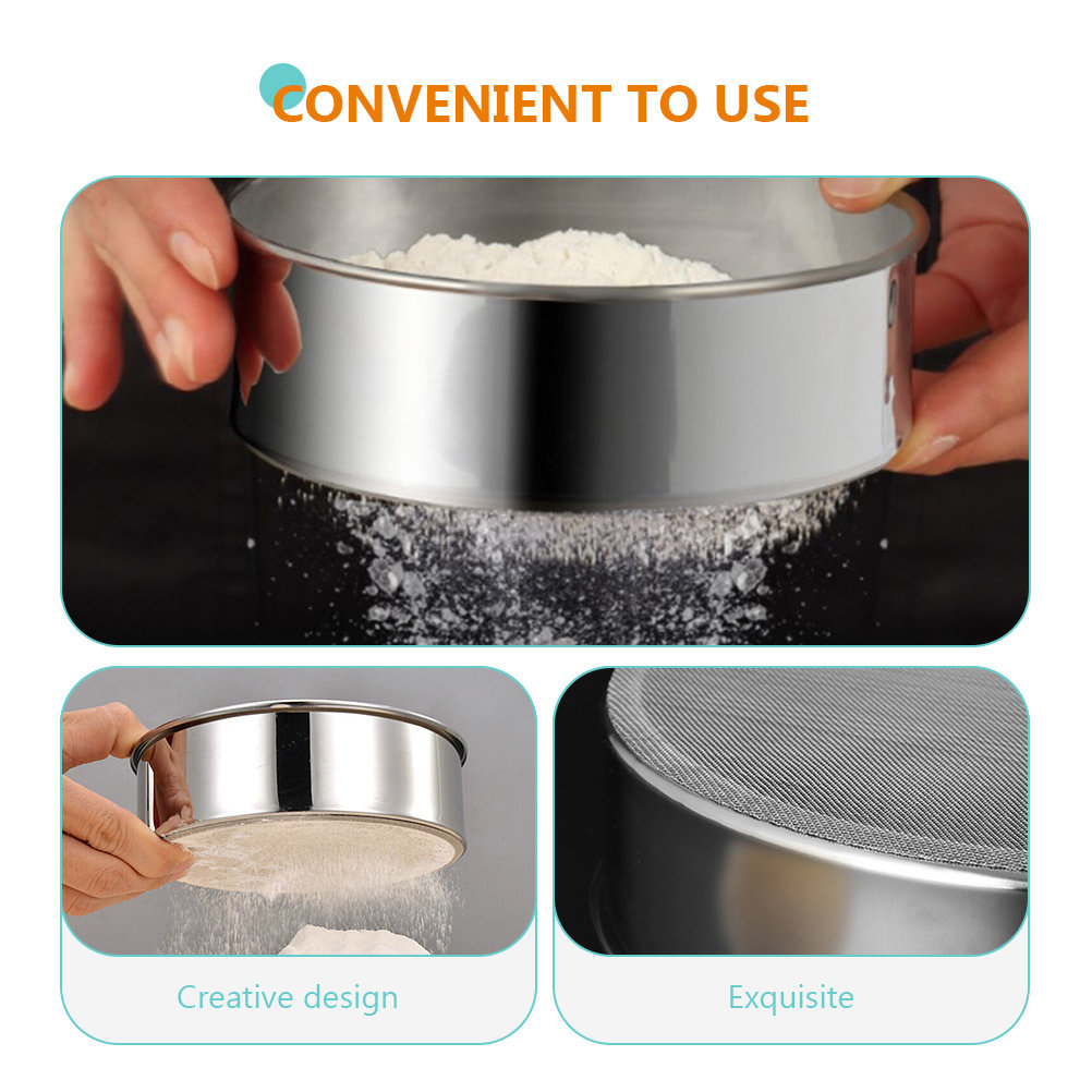 3 個のステンレス鋼小麦粉ふるいセットラウンドファインメッシ - Kitchen Baking Utensil Set のレビューと価格