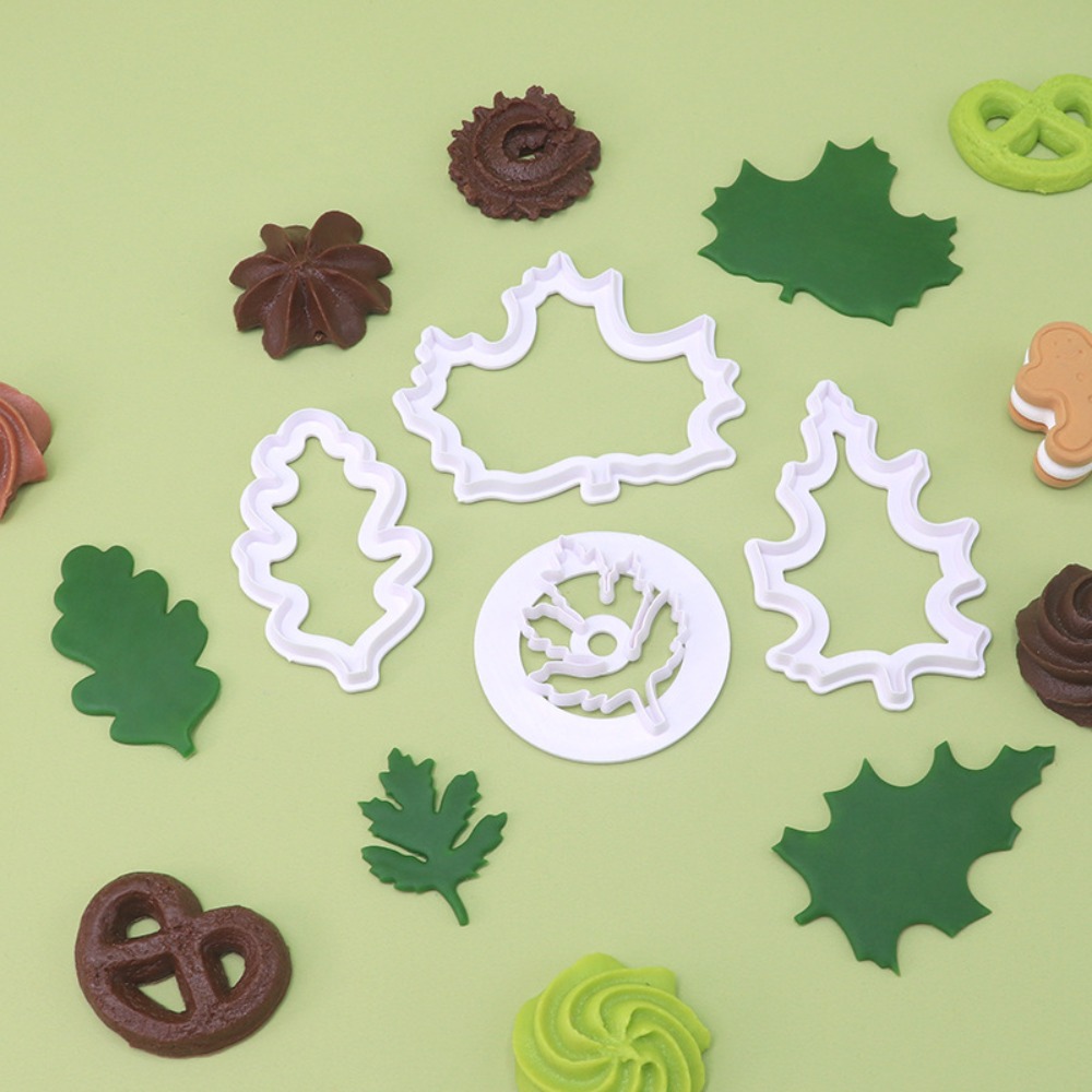 4個セット 秋の葉型クッキーカッター メープル、オーク、ヒイ - Cookie Cutter Set のレビューと価格