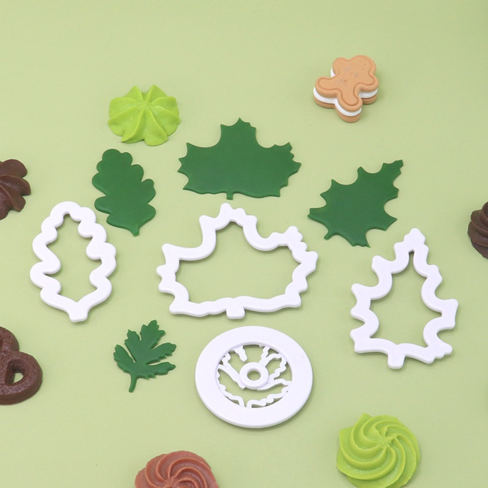 4個セット 秋の葉型クッキーカッター メープル、オーク、ヒイ - Cookie Cutter Set のレビューと価格