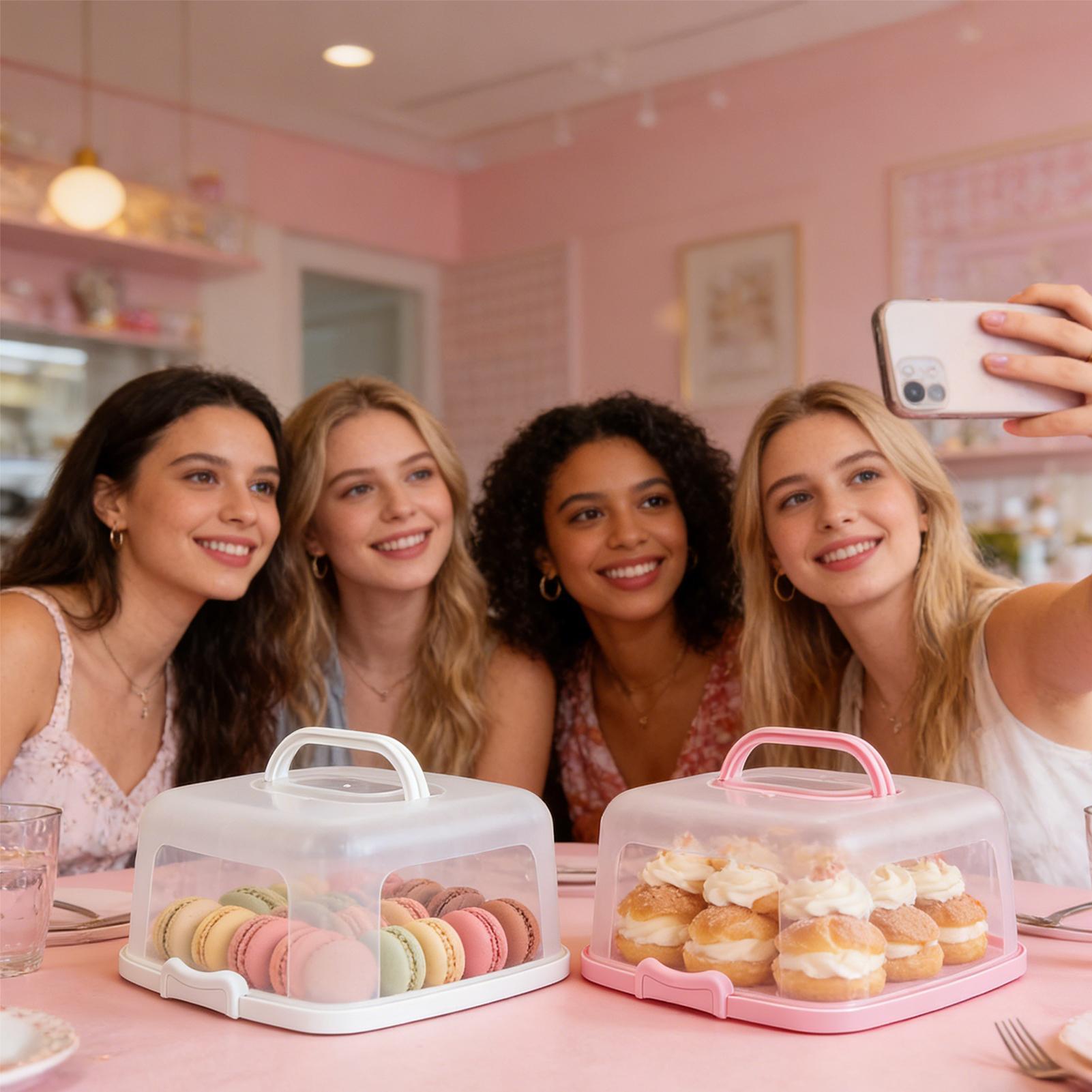 10インチトラベルケーキキャリア ハンドル付き 再利用可能な - Kitchen Baking Storage Containers のレビューと価格