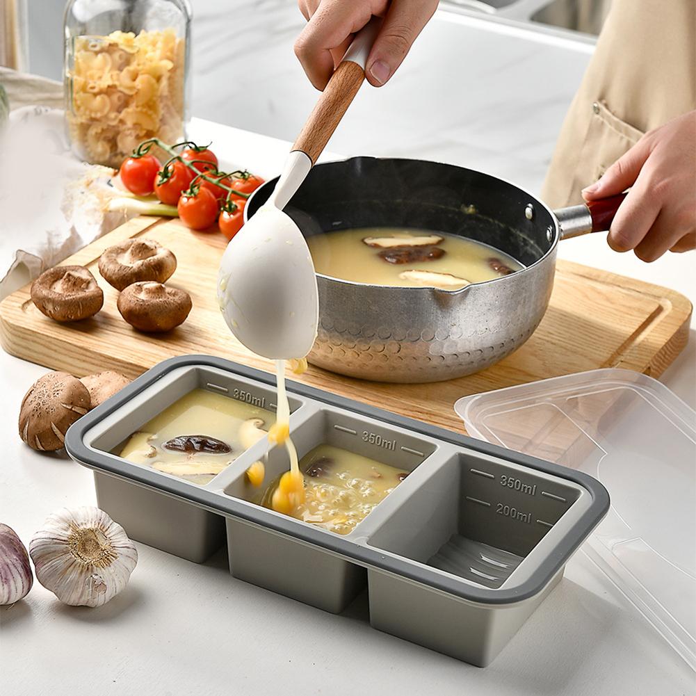 冷凍保存用大型シリコン製製氷皿 蓋付き 食品保存容器 製菓キ - Kitchen Baking Storage Containers のレビューと価格