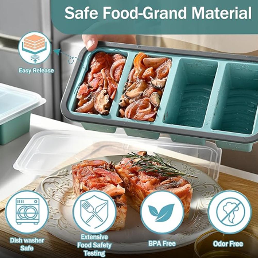 冷凍保存用大型シリコン製製氷皿 蓋付き 食品保存容器 製菓キ - Kitchen Baking Storage Containers のレビューと価格