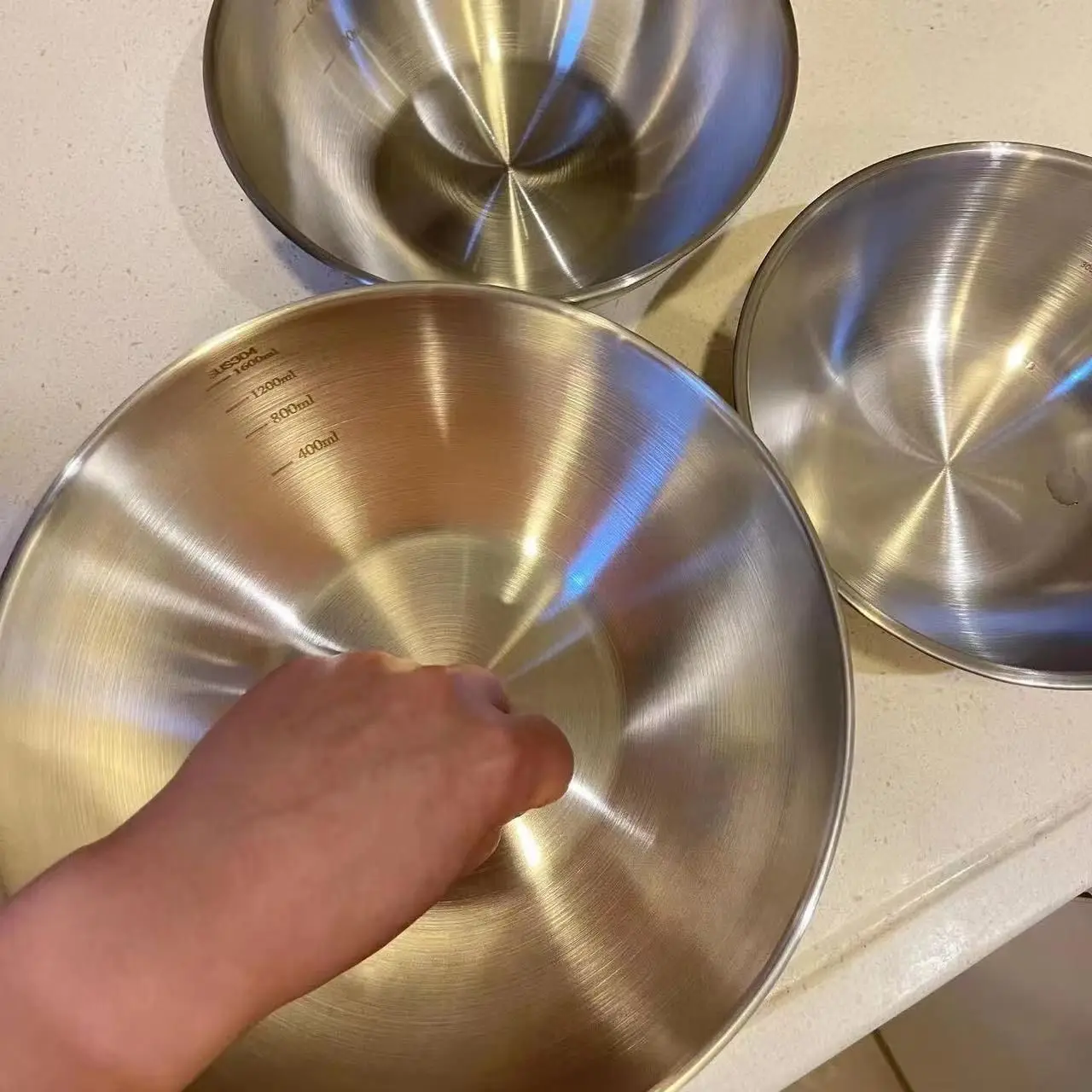 1～3個のステンレス製ボウルセット、計量機能付き、調理、ベー - Kitchen Baking Essentials のレビューと価格