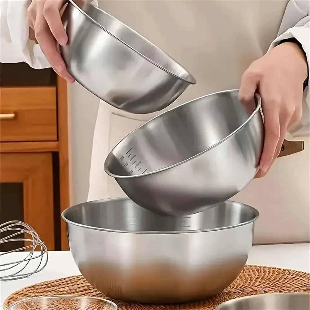 1～3個のステンレス製ボウルセット、計量機能付き、調理、ベー - Kitchen Baking Essentials のレビューと価格