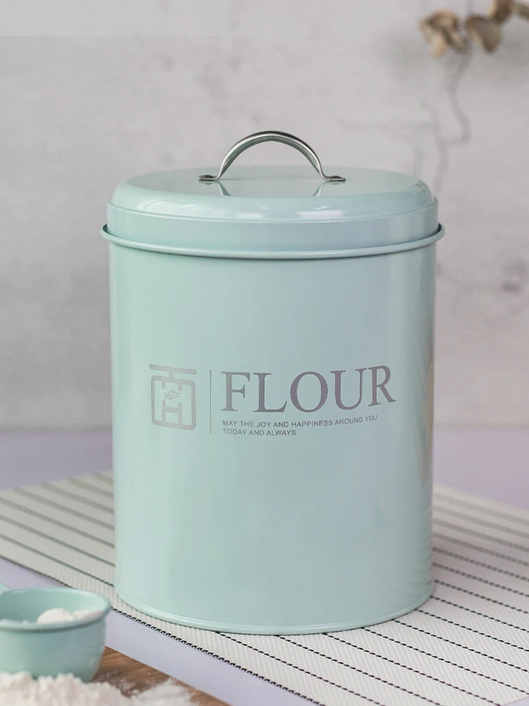 ラウンドタイプベーキング小麦粉保存容器キッチン米粒粉末金属ボ - Kitchen Baking Storage Containers のレビューと価格