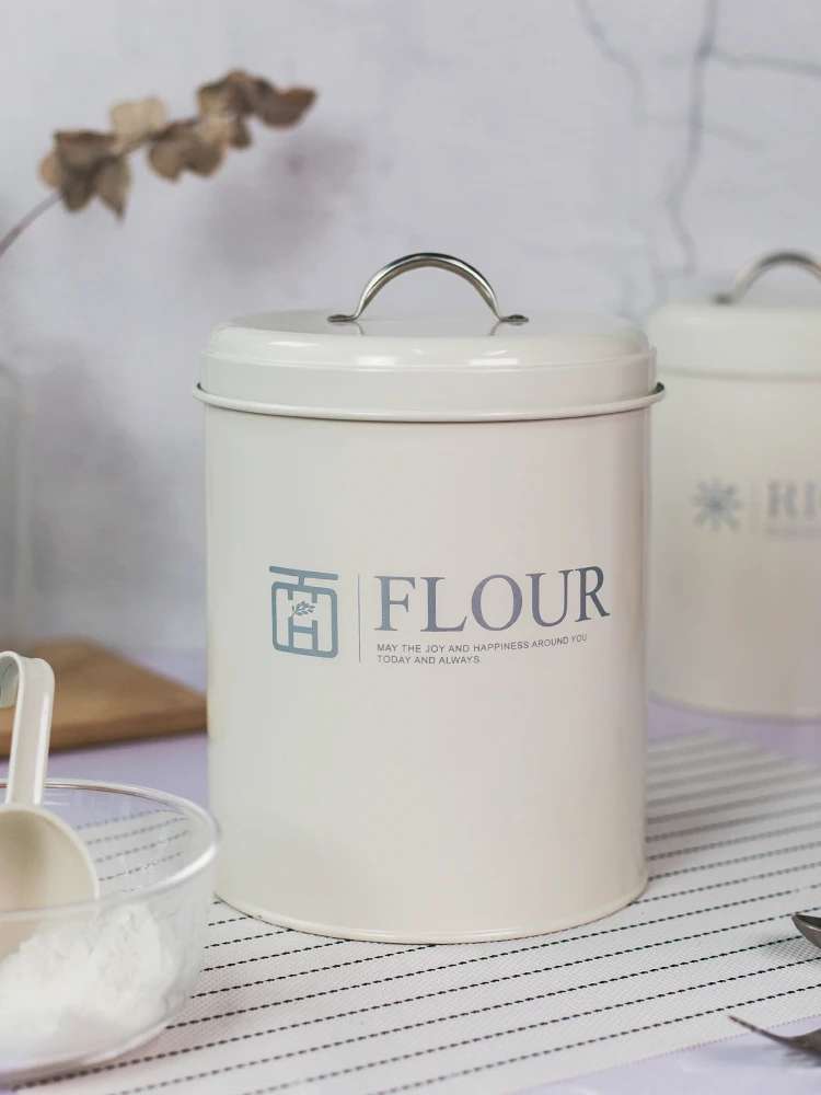 ラウンドタイプベーキング小麦粉保存容器キッチン米粒粉末金属ボ - Kitchen Baking Storage Containers のレビューと価格