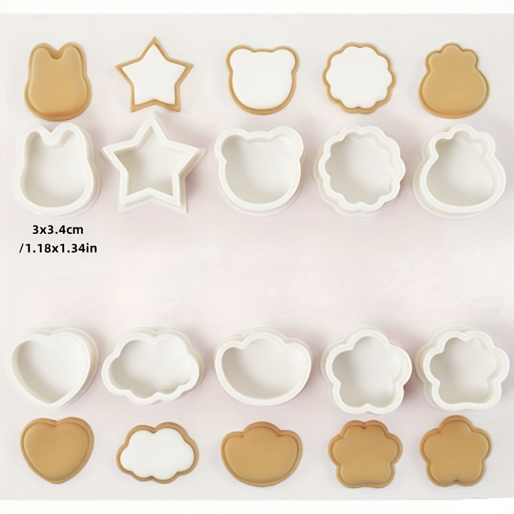 10個入りクッキービスケットカッターセット 動物、星、ハート - Cookie Cutter Set のレビューと価格