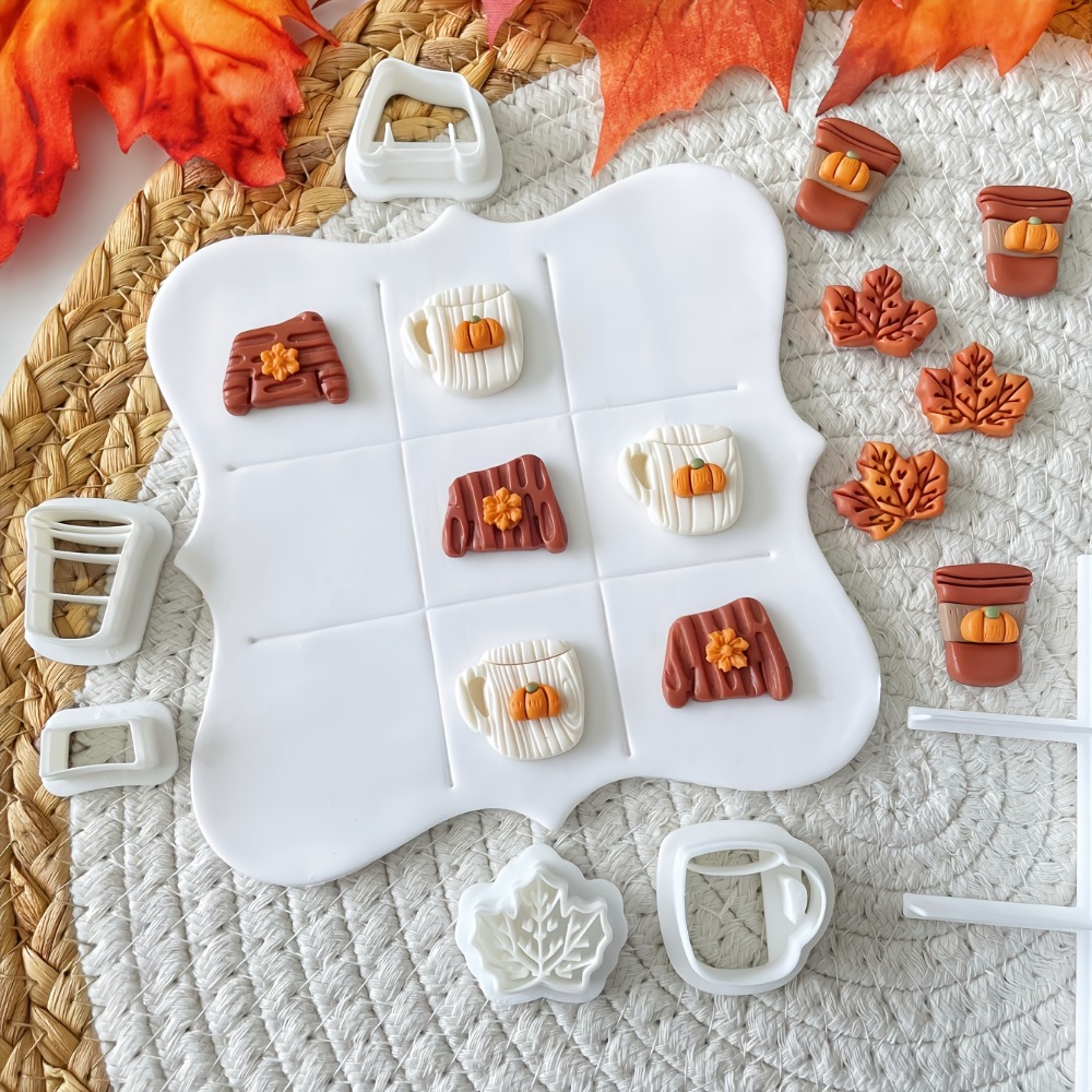 7個入り秋の三目並べクッキーカッターセット、セーター柄カップ - Cookie Cutter Set のレビューと価格