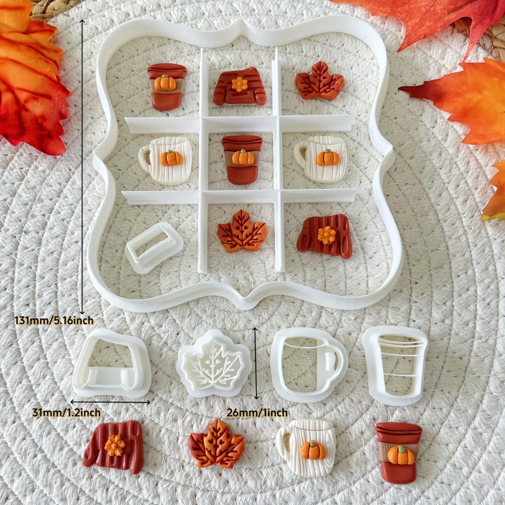 7個入り秋の三目並べクッキーカッターセット、セーター柄カップ - Cookie Cutter Set のレビューと価格