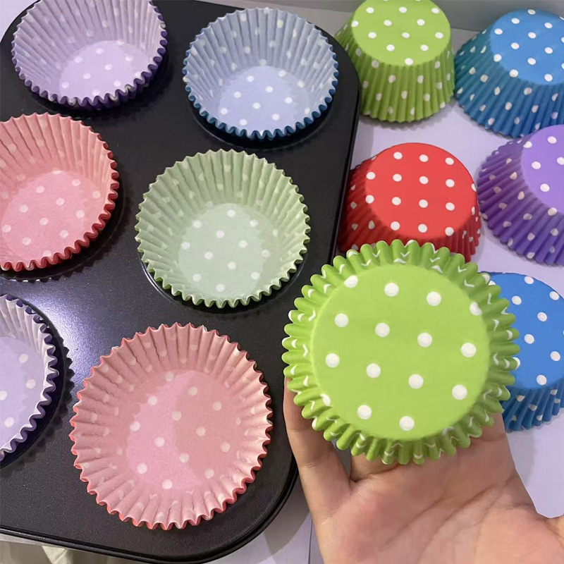 100個/200個 水玉模様のケーキ紙カップ、耐油性ベーキン - Kitchen Paper For Baking のレビューと価格