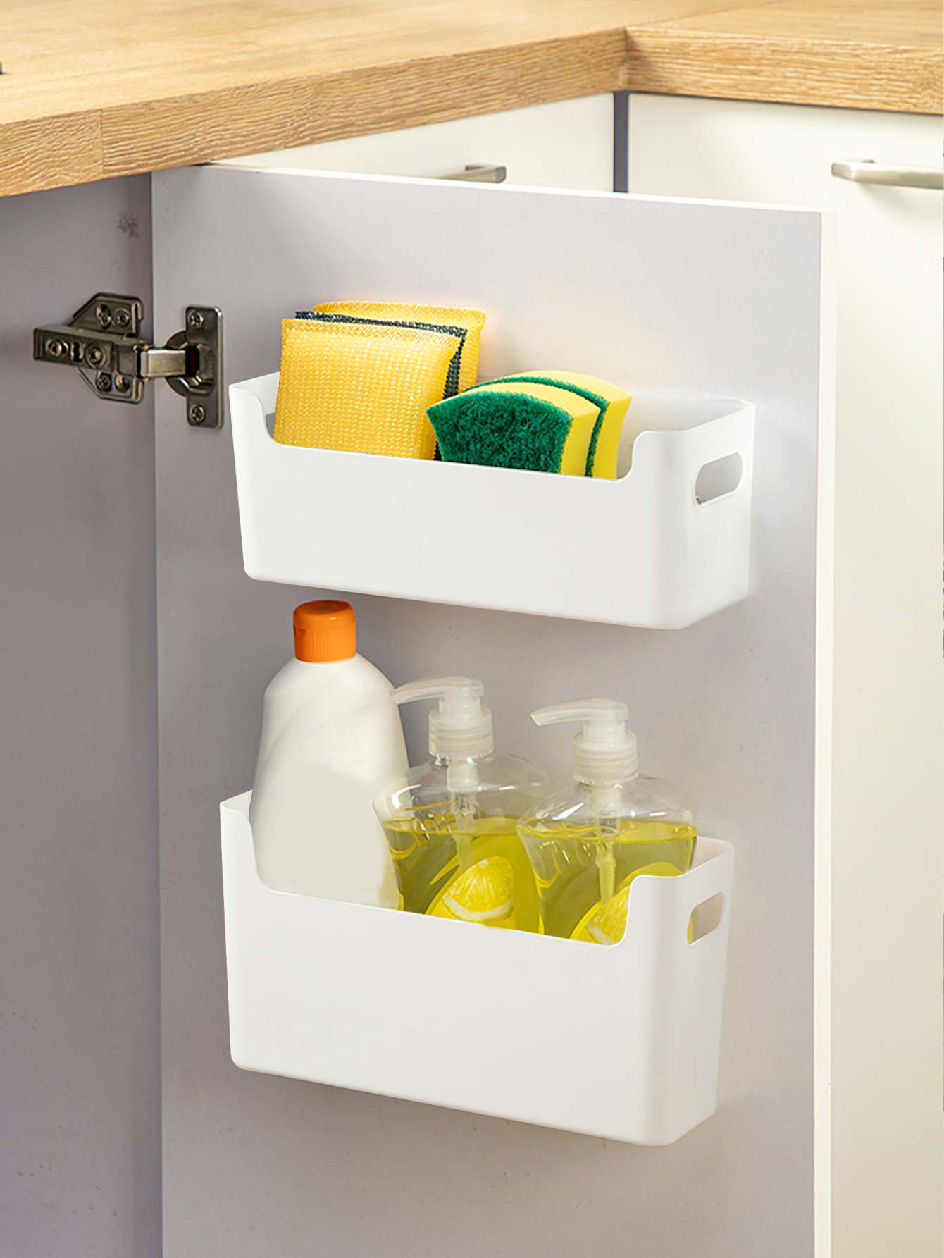 パンチフリーキャビネットドアオーガナイザープラスチック壁掛け - Kitchen Zo のレビューと価格