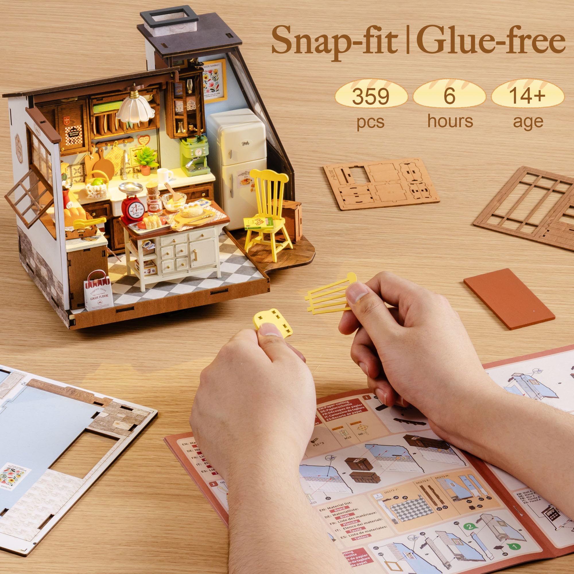 ロライフ DIY ミニチュアハウスキット モデルキット ドー - Baking Kitchen Robotime のレビューと価格