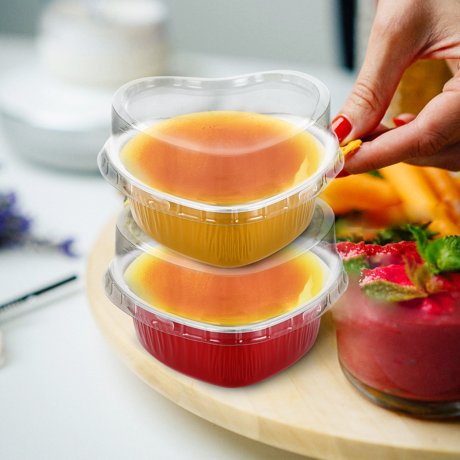 20セットアルミホイルハート型ケーキパンスムーズデザインベー - Kitchen Baking Pan のレビューと価格
