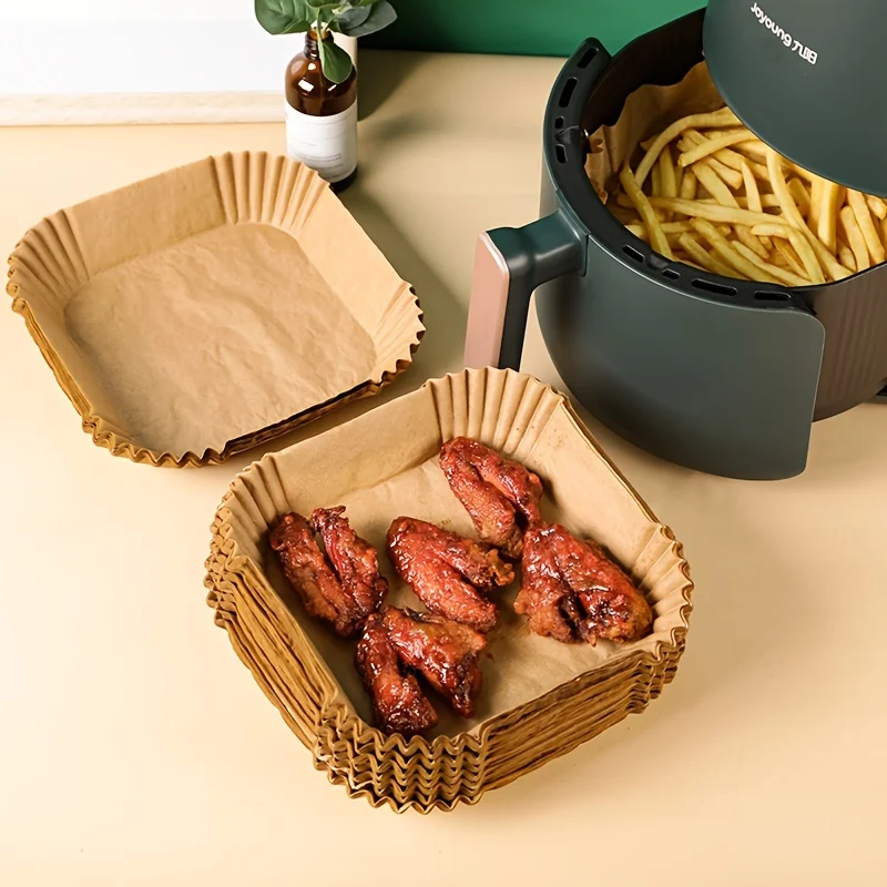 30/50 パックエアフライヤー紙正方形シリコン紙ベーキング - Kitchen Paper For Baking のレビューと価格