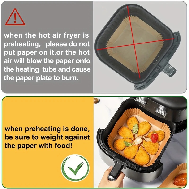 エアフライヤーペーパーライナー 使い捨て耐油・耐熱性 ベーキ - Kitchen Paper For Baking のレビューと価格