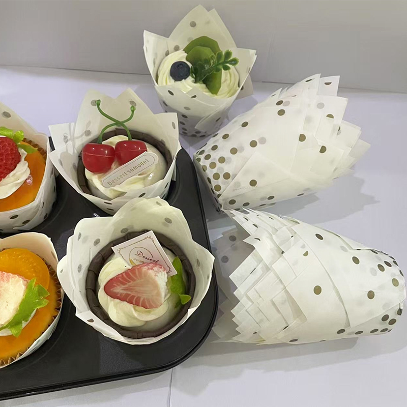 50個/100個 ゴールドドットチューリップケーキカップ、高 - Kitchen Paper For Baking のレビューと価格