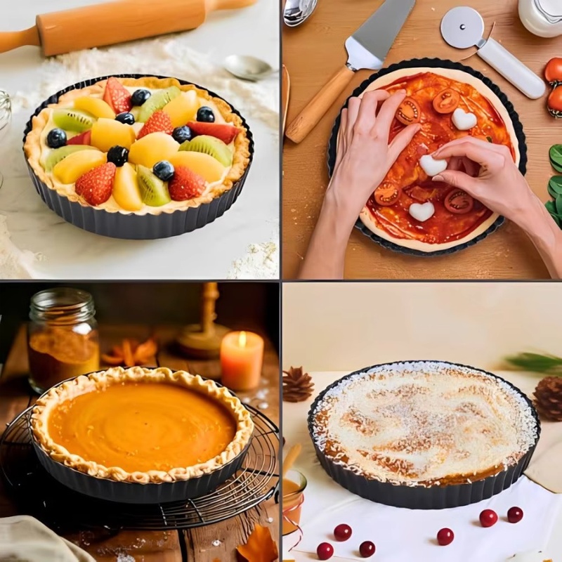1個入り 取り外し可能な底面溝付きタルトパン ノンスティック - Kitchen Baking Pan のレビューと価格